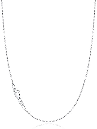 Jewlpire 18k Gold Plated 925 Sterling Silver Chain Necklace for Women, 1.1mm Cable Chains Necklace Thin & Dainty & Sturdy Women's Chain Necklaces, 14/16/17/18/20/22/24 Inches - color: 925 Sterling Silver, size: 22 Inch