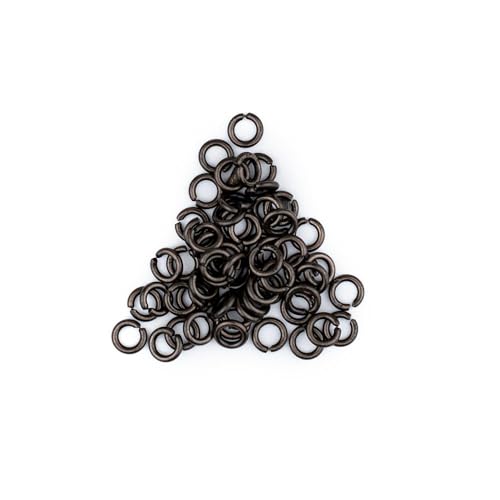 The Bead Chest Black 4mm Round Open Jump Rings, Pack of 100 - color: Black, size: 4mm