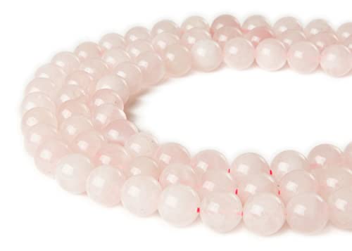 45pcs 8mm Rose Quartz Beads Natural Gemstone Beads Round Loose Beads for Jewelry Making - color: Rose Quartz, size: 8mm