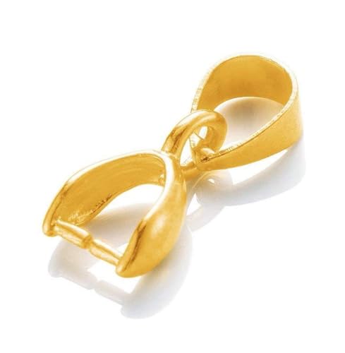 20pcs Adabele Real Yellow Gold Plated 925 Sterling Silver Pendant Clasp Pinch Bail 10.5mm (0.41 Inch) Small Clip Connector for DIY Craft Jewelry Making SS230-1 - color: Gold Plated Sterling Silver, size: 10.5mm/Small - 20pcs