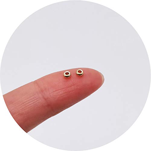 INSPIRELLE 100pcs Heishi Beads 3mm Long-Lasting Disc Brass Rondelle Spacer Beads Pale Gold Plated Flat Round Shape Jewelry Metal Spacers for Bracelet Necklace Jewelry Making - color: Pale Gold, size: 3mm