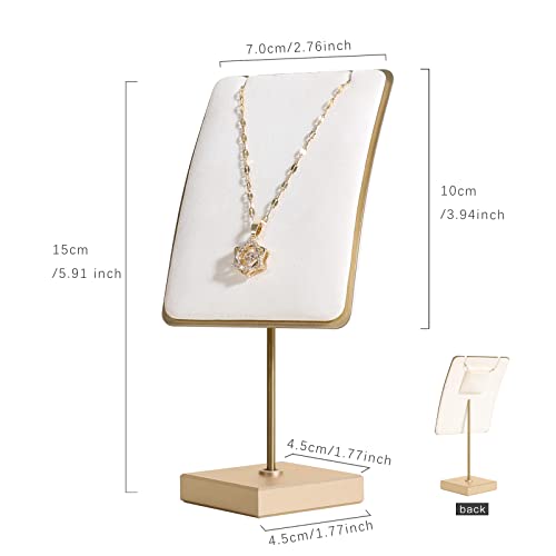 White jewelry necklace display for sale, gold necklace and earring holder, velvet jewelry organizer necklace hanger【White】 - color: White