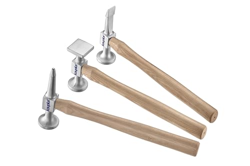 3PCS Aluminum Auto Body Dent Repair Set - Metal Work Dolly Tool Kit With Chisel, Shrinking, and Utility Pick Hammers
