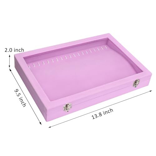 Vicoter Velvet Necklace Display Jewelry Tray 20 Hook Necklace Tray Necklace Pendant Jewelry Tray for Women and Girls - color: Pink, size: 20 Hook