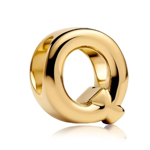S925 A-Z Bead Charms,Initial Letter Alphabet, 14K Gold Plated, for Bracelet Necklace, Gift for Mothers Nurses Day Graduation Birthday Anniversary, for Girlfriend Family Friend, for Pandora - style: Q