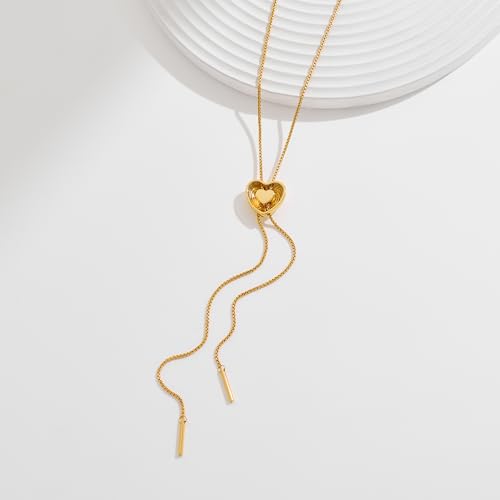 Gold Silver Necklace for Women Y Chain Adjustable Gold Long Necklaces Fashion Dainty Jewelry - color: gold D