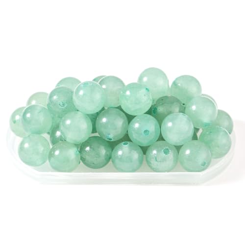 100Pcs Natural Stone 6mm Green Aventurine Round Loose Gemstone Energy Healing Beads Hole Size 1mm DIY Smooth Beads for Bracelet Necklace Earrings Jewelry Making - color: Green Aventurine, size: 6mm