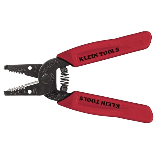 Klein Tools 11046 Wire Stripper, Wire Cutter, Made in USA, Stripping/Cutting Tool for 16-26 AWG Stranded, Compact Nose with Precision-ground Stripping Holes