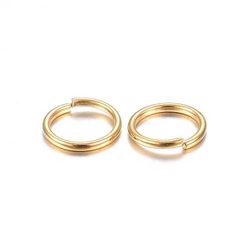 HDSupplies 100 Pieces - 304 Gold Tone Stainless Steel Jump Rings - 8mm - 19 Gauge (0.9mm Thickness) - color: Gold Tone Stainless Steel, size: 8mm / 0.9mm Thick / 19 Gauge