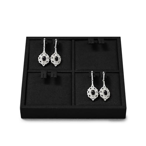Oirlv Microfiber 4 Slots Jewelry Earring Display Tray Modular Customizable Jewelry Tray - style: P13702