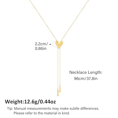 Gold Silver Necklace for Women Y Chain Adjustable Gold Long Necklaces Fashion Dainty Jewelry - color: gold F
