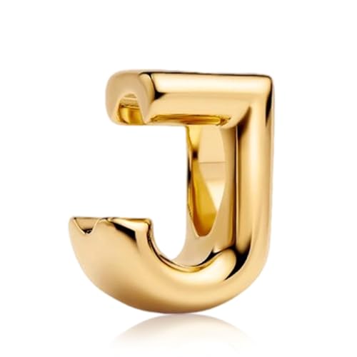 S925 A-Z Bead Charms,Initial Letter Alphabet, 14K Gold Plated, for Bracelet Necklace, Gift for Mothers Nurses Day Graduation Birthday Anniversary, for Girlfriend Family Friend, for Pandora - style: J