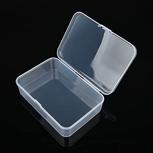 8 Pack Rectangular Clear Plastic Storage Containers Box with Hinged Lid for Beads and Other Small Craft Items (4.92 x 3.35 x 1.38 inch) - size: 4.92 x 3.35 x 1.38 inch