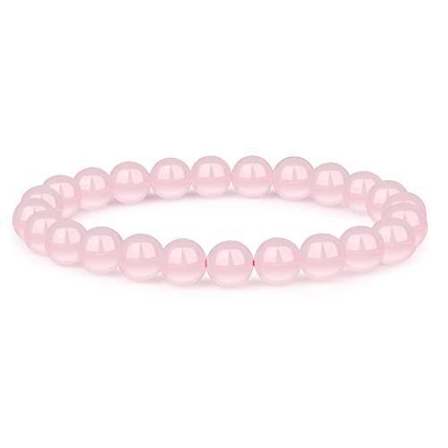 Crystal Vibe 8mm Beaded Bracelets For Women Men - Healing Crystal Bracelet - Adjustable Size - color: Quartz