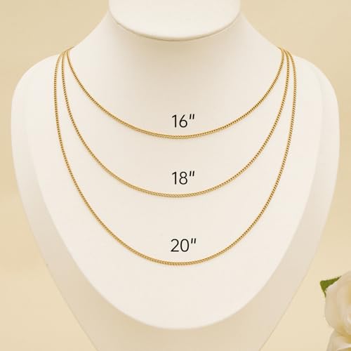 SMYHTGLIF 20 Inches Stainless Steel Chain Bulk for Jewelry Making 12 Pcs Gold Curb Cuban Necklace Jewelry Making Supplies - color: Gold Curb, size: 20 inches