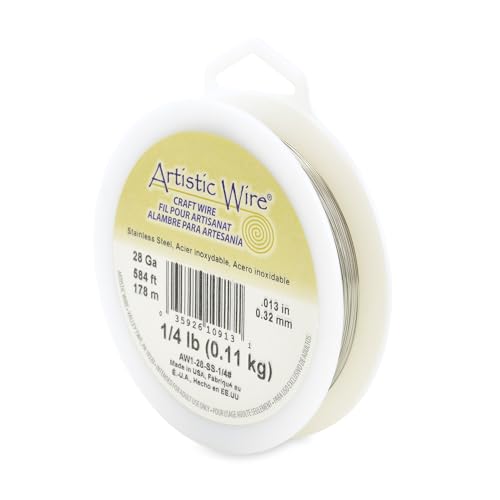 Artistic Wire, 28 Gauge Stainless Steel Craft Wire, 584 ft - size: 28 Gauge, style: Bulk
