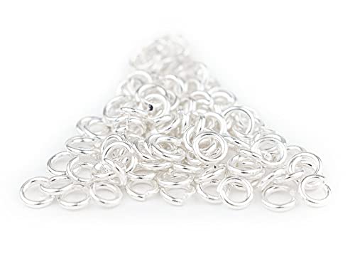The Bead Chest Silver 4mm Round Open Jump Rings, Pack of 100 - color: Silver, size: 4mm