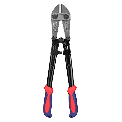WORKPRO W017004A Bolt Cutter, Bi-Material Handle with Soft Rubber Grip, 14", Red&Blue - size: 14", style: Bolt Cutter