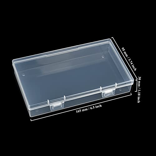 8 Pack Rectangular Clear Plastic Storage Containers Box with Hinged Lid for Beads and Other Small Craft Items (6.5 x 3.74 x 1.18 inch) - size: 6.5 x 3.74 x 1.18 inch