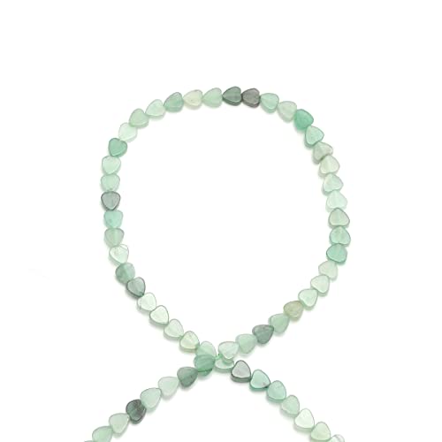 6mm Natural Green Aventurine Stone Beads Heart Shape Cute Fine Gems Spacer Beads Fit Jewelry Making DIY Exquisite Necklace Bracelet Accessory - color: Green Aventurine