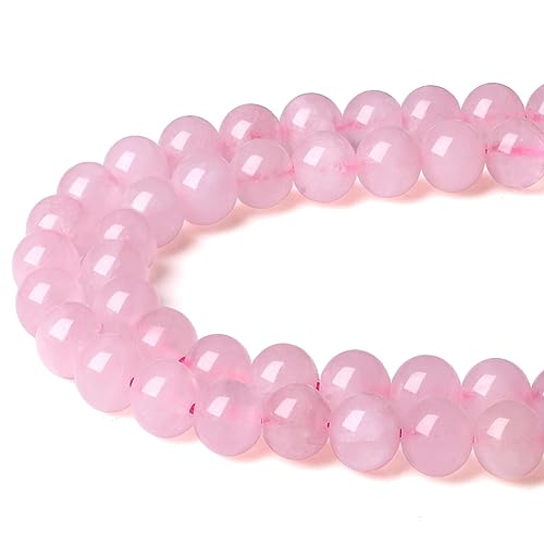 LAIDANLA Rose Quartz 6mm Natural Stone Beads Round Loose Gemstone Stone Beads for DIY Bracelet Necklace Earrings Jewelry Making Polishing Genuine Real Beading Crystal 96PCS 2 Strand 32" - color: K-Rose Quartz, size: 6mm