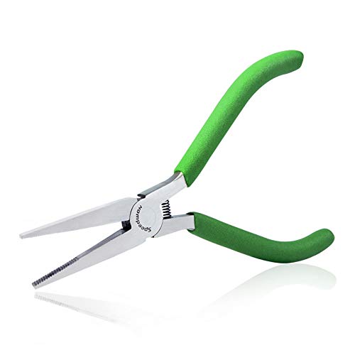 SPEEDWOX Mini Flat Nose Pliers Thin 5 Inches Small Duck Bill Pliers Fine Needle Nose Pliers Micro Chain Nose Pliers Precision Jewelry Making Hand Tools Professional Beading Hobby Work Craft - style: Flat Nose Pliers