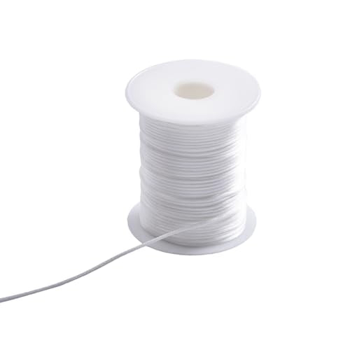 Markcain 2mm x 110 Yards White Nylon Cord, Nylon String Beading Thread for Bracelets, Necklace and Wind Chime Crafts - size: White