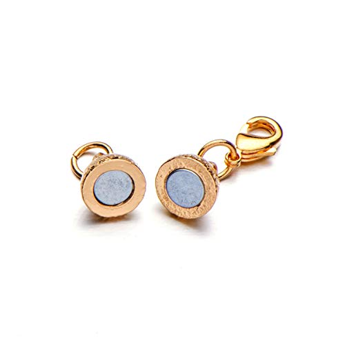 Magnetic Jewelry Clasp for Bracelet Necklace 8mm Nail Sand Scrub Finishes Round Design Gold/Silver Color - color: Nail-sand Gold and Silver