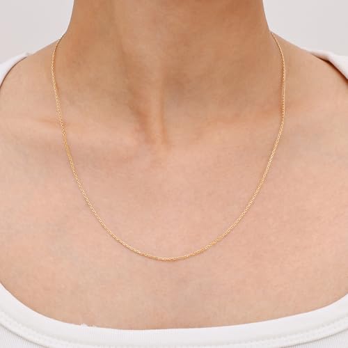 Gacimy Chain Necklace for Women, 14K Gold Plated/Silver Tone Cable Chain for Women, 1.1/1.3mm Thin Dainty Necklace Chains 16-24 Inch - size: 16 Inches, style: 1.1mm Gold
