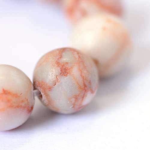 KISSITTY 235pcs 8mm Natural Red Netstone Bead Strands, Natural Gemstone Crystal Beads Round Smooth Chakra Beads Energy Healing Crystals Gemstones for DIY Jewelry Bracelets Necklaces Making - color: Natural Red Netstone