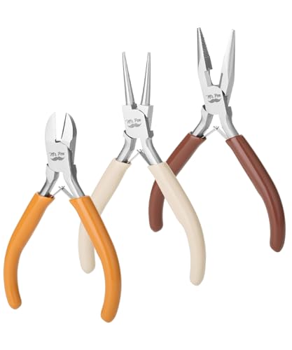 Mr. Pen- Pliers for Jewelry Making, 3 Pack, Chain Nose, Round Nose Pliers Set and Wire Cutter for Beading, Wire Wrapping, Jump Rings, Jewelry Repair, Crafting, DIY - color: Autumn