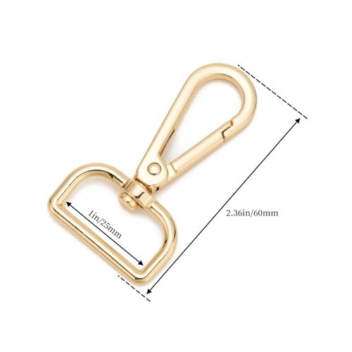 9 Pcs D Ring Swivel Lobster Claw Clasp Push Gate Snap Hooks Trigger Clips for DIY Crafts Keychain Purse Handbag Making,1 Inch Glod - color: 1" Glod 9pcs, size: 1"