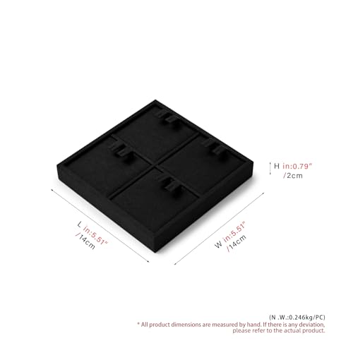 Oirlv Microfiber 4 Slots Jewelry Earring Display Tray Modular Customizable Jewelry Tray - style: P13702