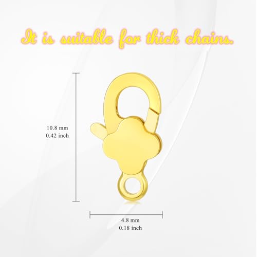 14K Yellow Gold Jewelry Clasp Necklace Extender Clasp Bracelet Extension Connector for DIY Necklace Bracelet Anklet Jewelry Making, 14K Gold Clasp for DIY Jewelry Making (Style 7) - style: Style 7