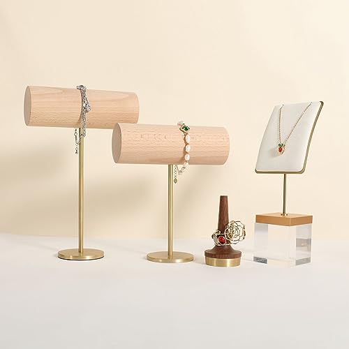 White jewelry necklace display for sale, gold necklace and earring holder, velvet jewelry organizer necklace hanger【White】 - color: White