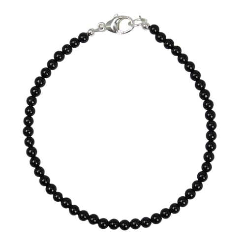 Black Onyx Bracelet, 3mm Beads, Custom Length, Silver or Gold Fill