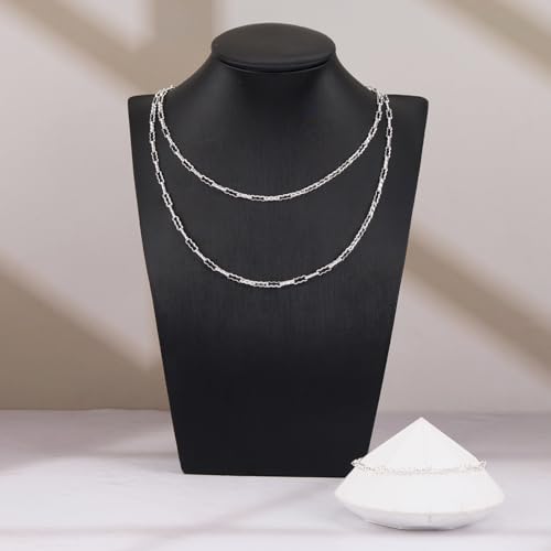 YOUBEIYEE 16.4 Feet Silver Plated Stainless Steel Jewelry Chain Roll Necklace Bracelet DIY for Women Jewelry Supplies Findings - color: Silver