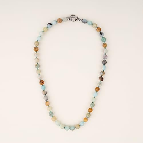 GAVU Hand-knotted Men's Beaded Necklace, Crystal Necklace for Men - color: Amazonite, size: 24"