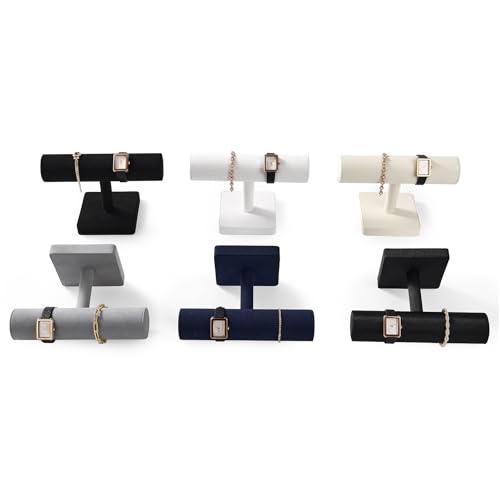 Oirlv Linen T-bar Bracelet Watch Organizer Display Stand Professional Jewelry Bracelet Display for Selling (Creamy-white,Linen) - color: Creamy-white,Linen