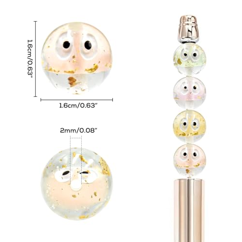 20Pcs 16mm Luminous Eye Focal Round Beads for Pens Eye Fancy Space Beads for DIY Craft Beadable Pens Keychain Bracelet Necklace Earrings Jewelry Making - color: Eye