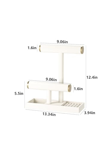 Bracelet and Necklace Holder,Velvet Jewelry Necklace Display Organizer Stand,bracelet Holder for Selling,Bracelet and Necklace Storage Tree (Style 2（Beige+ Metal lid）) - style: Style 2（Beige+ Metal lid）