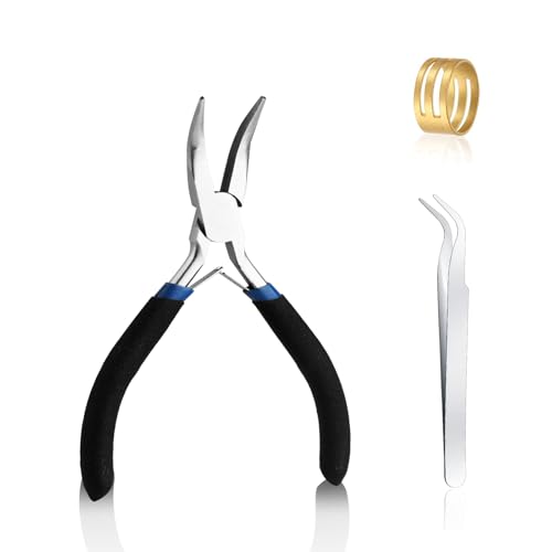 Bent Nose Pliers，Bent Chain-Nose for Crafting and Repair,Chain Jewelry,Jewelry Pliers Jewelry Making Tools for Crafts Matte Handle - color: Bent Nose Pliers-dark Blue