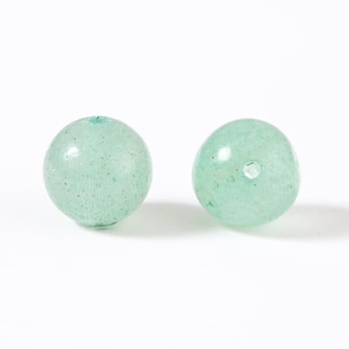 100Pcs Natural Stone 6mm Green Aventurine Round Loose Gemstone Energy Healing Beads Hole Size 1mm DIY Smooth Beads for Bracelet Necklace Earrings Jewelry Making - color: Green Aventurine, size: 6mm