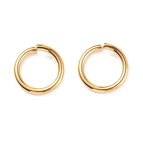 HDSupplies 50 Pieces - 304 Gold Tone Stainless Steel Jump Rings - 10mm - 15 Gauge (1.5mm Thickness) - color: Gold Tone Stainless Steel, size: 10mm / 1.5mm Thick / 15 Gauge