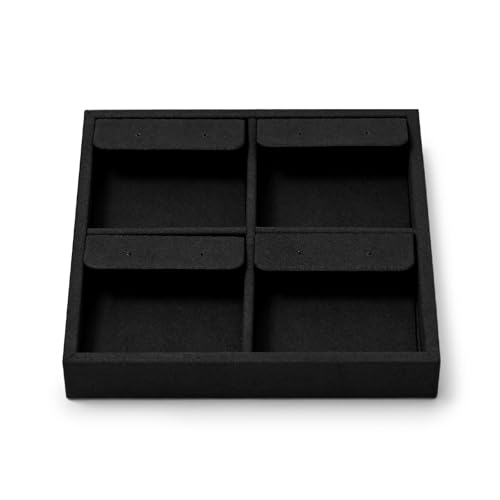 Oirlv Microfiber 4 Slots Jewelry Earring Display Tray Stackable Modular Jewelry Organizer - style: P13703