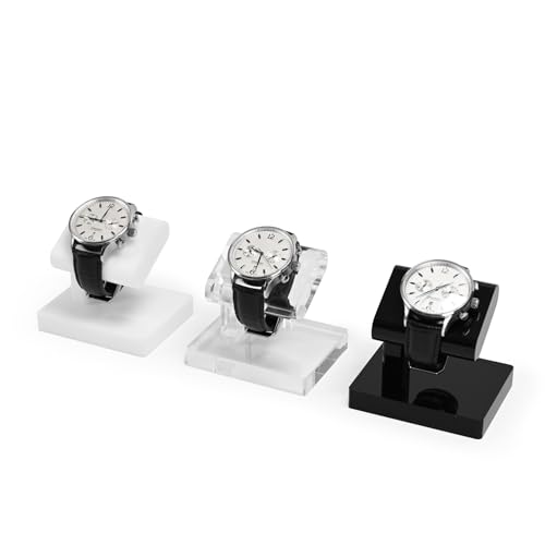 Oirlv Acrylic Jewelry Display Single Watch Stand for Men Acrylic Bracelet Watch Holder for Women (White) - color: Porcelain white YJ12602