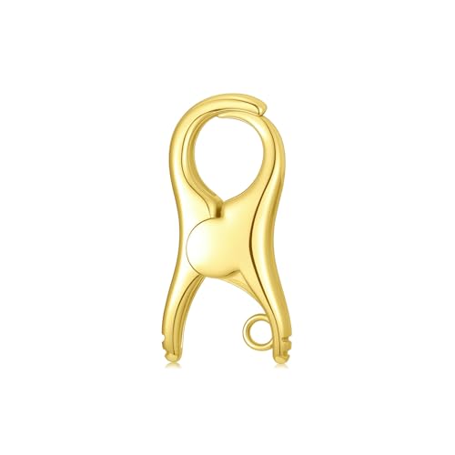 14K Yellow Gold Jewelry Clasp Necklace Extender Clasp Bracelet Extension Connector for DIY Necklace Bracelet Anklet Jewelry Making, 14K Gold Clasp for DIY Jewelry Making (Style 2) - style: Style 2