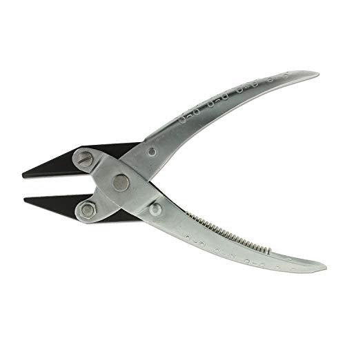 The Beadsmith Half Round/Flat Nose Parallel Pliers, 5.5 inches (140mm) Steel tool for jewelry making, with spring - style: Half Round/Flatnose - 140mm