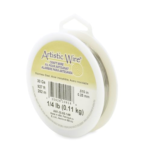 Artistic Wire, 30 Gauge Stainless Steel Craft Wire, 927 ft - size: 30 Gauge, style: Bulk
