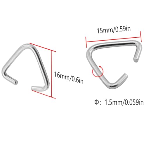 100pcs Triangle Open Rings 15x16mm Clip Pendant Accessories for Jewelry Findings Platinum